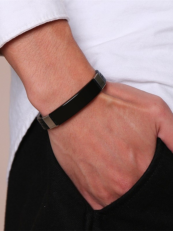 Stainless Steel With Platinum Plated Simplistic Fringe Bracelets