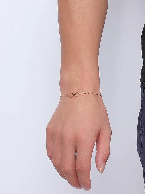 Exquisita pulsera ajustable con forma geométrica chapada en oro rosa