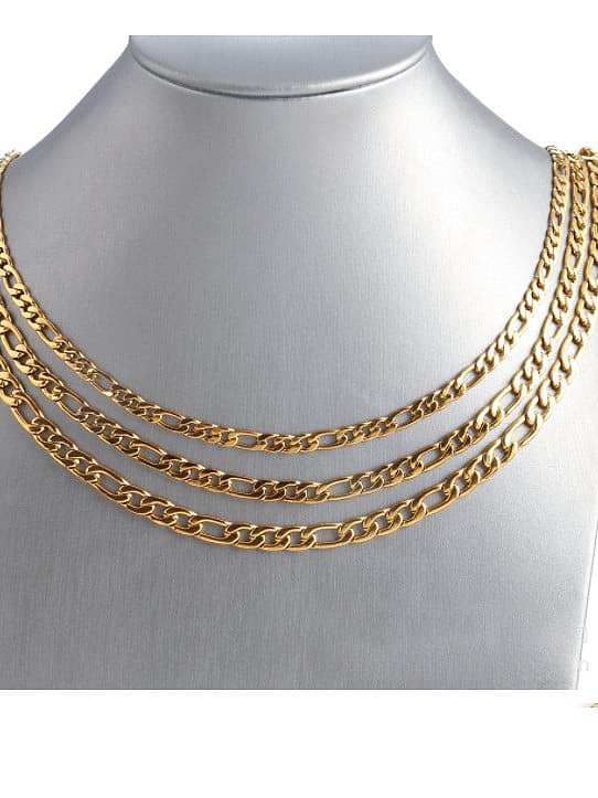 Stainless steel Geometric Hip Hop Hollow Chain Necklace
