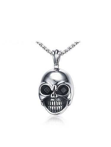 Vintage Skull Shaped High Polished Titanium Pendant