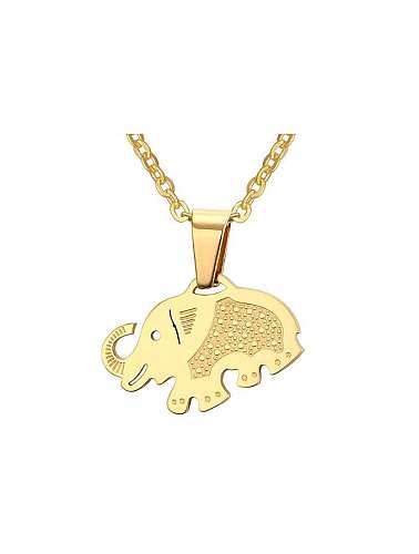 Lovely Gold Plated Elephant Shaped Titanium Pendant