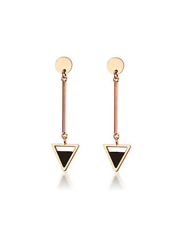 Elegant Rose Gold Plated Triangle Shaped Glue Drop Earrings
