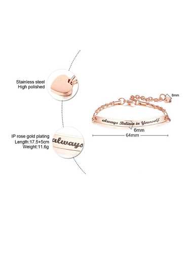 Titanium Steel Geometric Letter Minimalist Link Bracelet