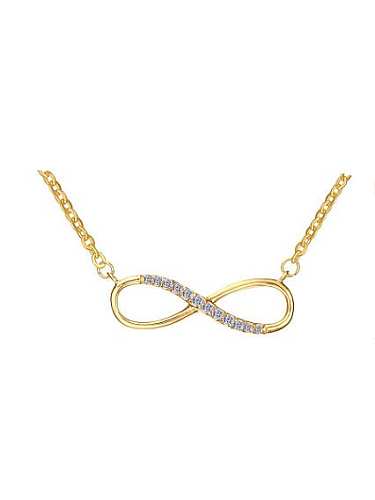 All-match Gold Plated Number Eight Shaped Zircon Necklace
