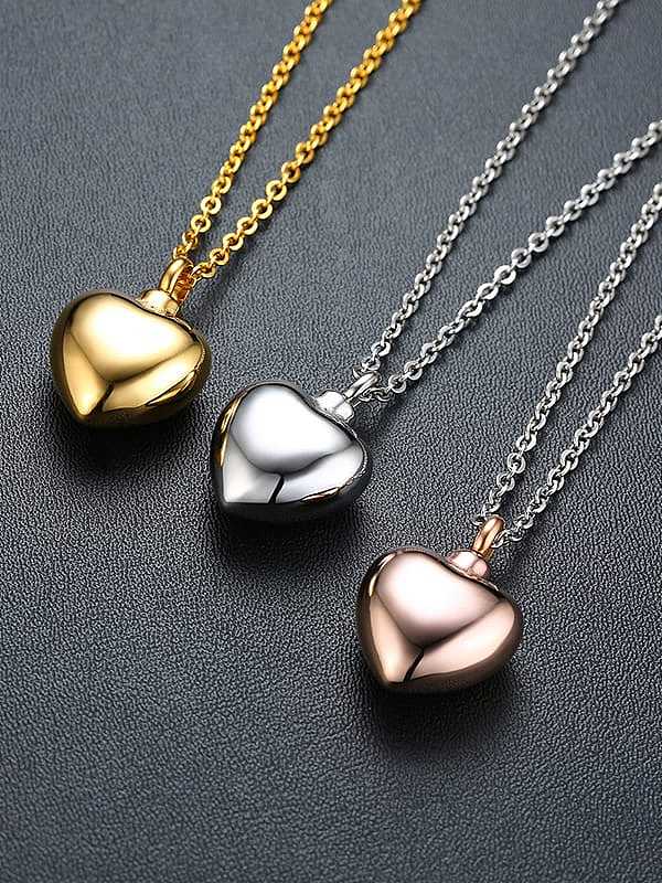 Collier pendentif minimaliste en acier au titane avec cœur lisse