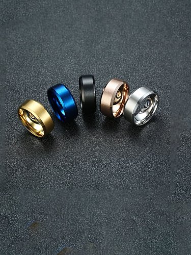 Titanium Steel Smooth Geometric Minimalist Band Ring