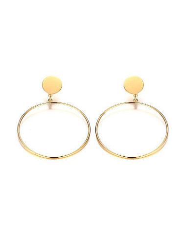 Fashionable Gold Plated Round Shaped Big Drop Earrings