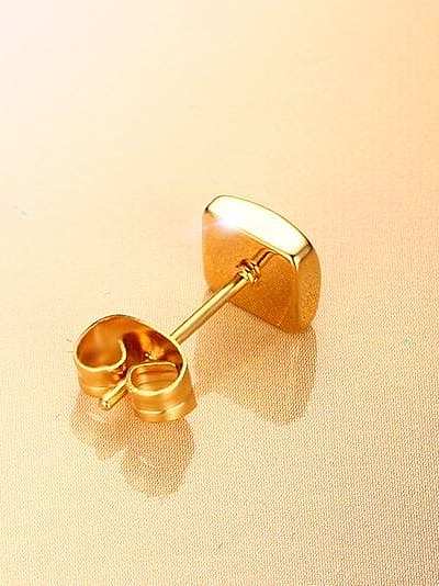 Fashionable Gold Plated Square Shaped Rhinestone Stud Earrings