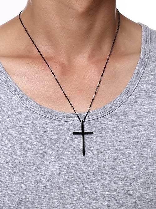 Titanium Steel Cross Minimalist Regligious Necklace