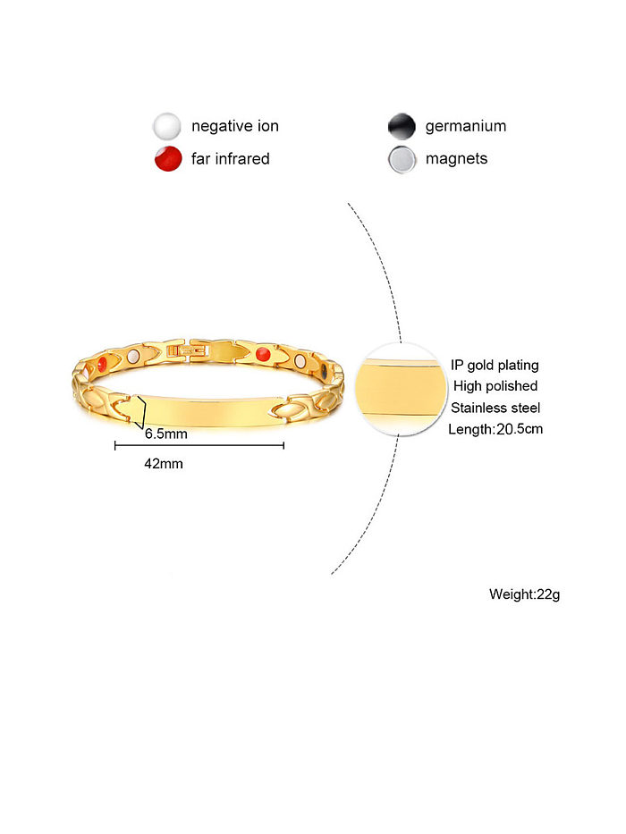Stainless Steel With Gold Plated Simplistic Chain Bracelets