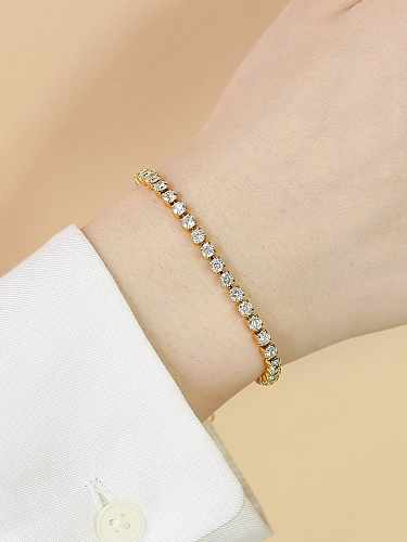 Stainless steel Cubic Zirconia Geometric Minimalist Bracelet