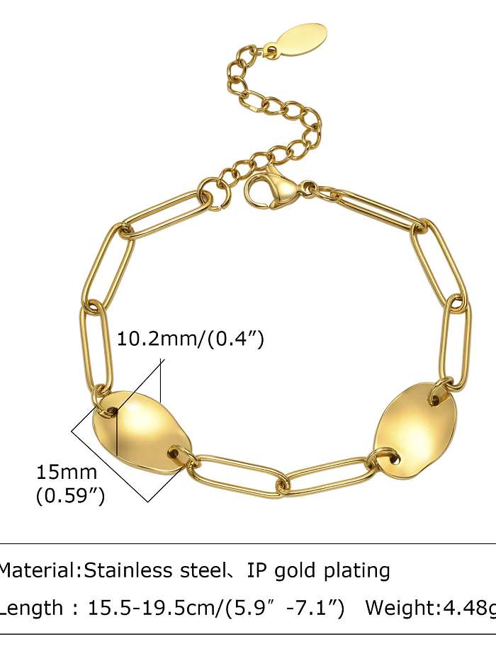 Bracelet à maillons vintage géométriques en acier au titane
