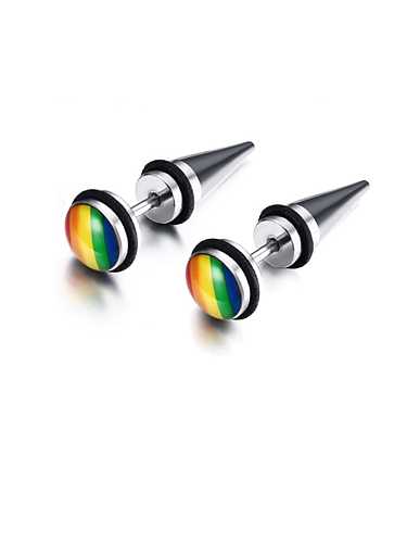 Titanium Steel Enamel Geometric Minimalist Stud Earring