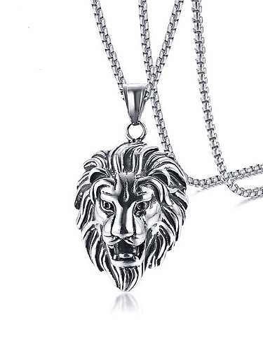 Titanium Steel Lion Hip Hop Necklace