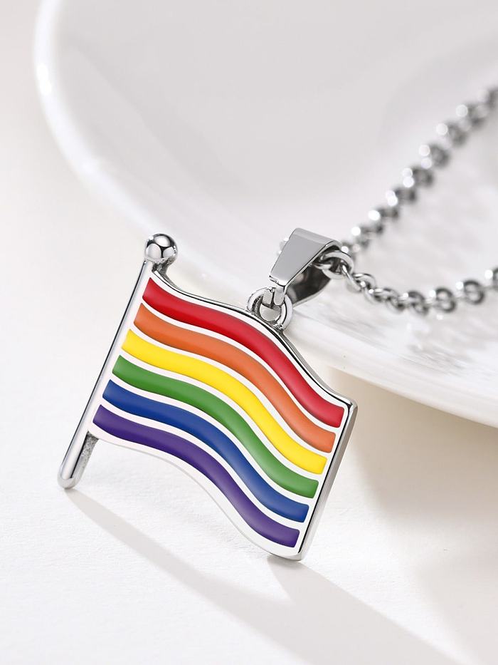 Stainless steel Enamel Minimalist Geometric Pendant