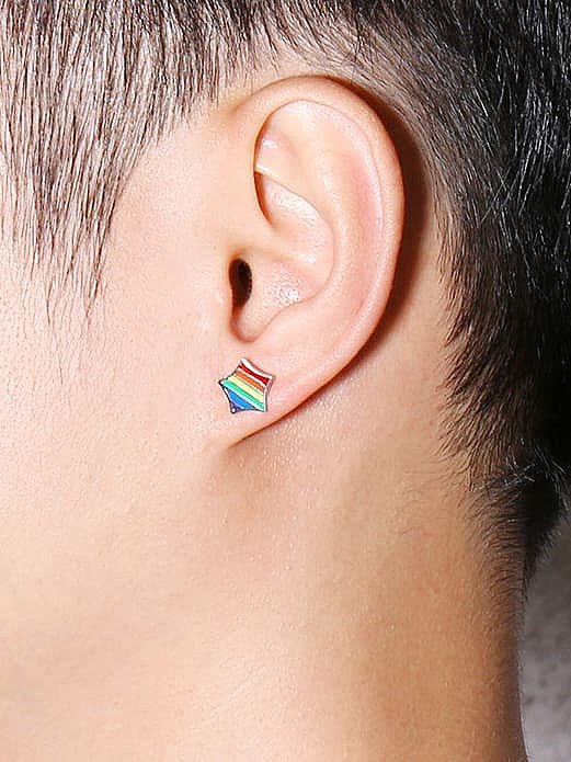 Boucles d'oreilles minimalistes en émail en acier inoxydable