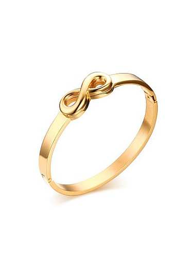 Trendy Gold Plated Figure Eight Shaped Titanium Bangle