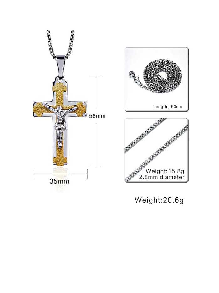 Collar religioso minimalista con cruz de titanio