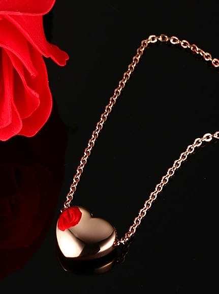 Elegant Rose Gold Plated Heart Shaped Titanium Necklace
