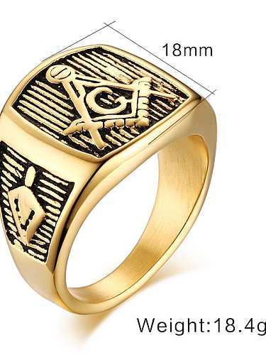 Stainless steel Geometric Vintage Band Ring