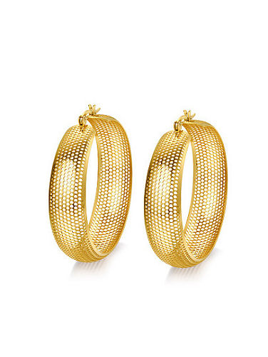 Luxury Hollow Design Gold Plated Titanium Drop Earrings
