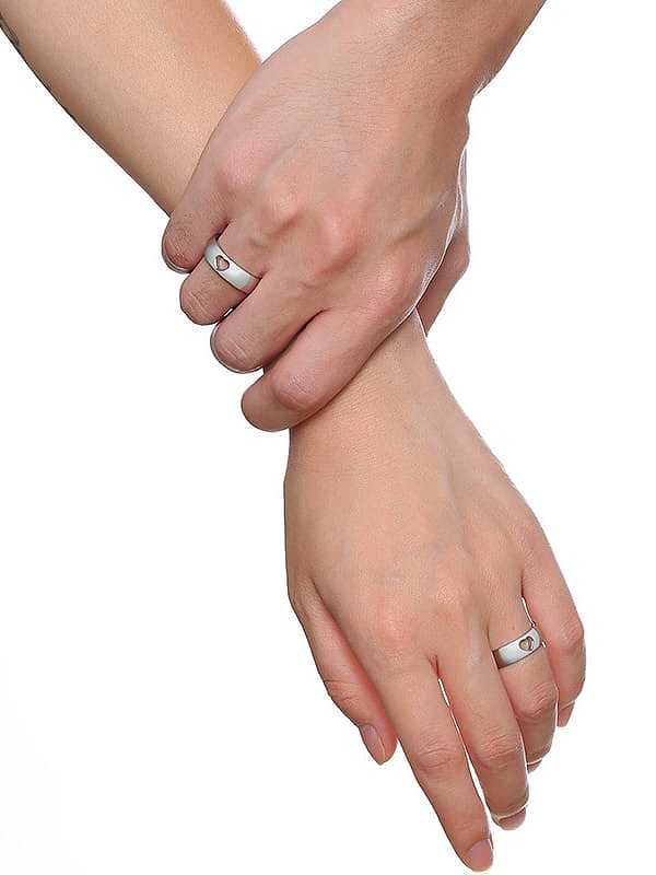 Stainless steel Heart Minimalist Couple Ring