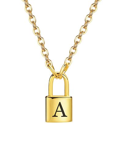 Collar de hip hop con letras de acero inoxidable