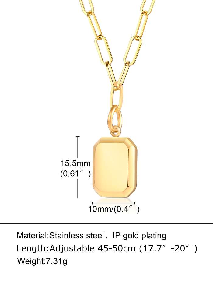 Collar minimalista geométrico de acero titanio
