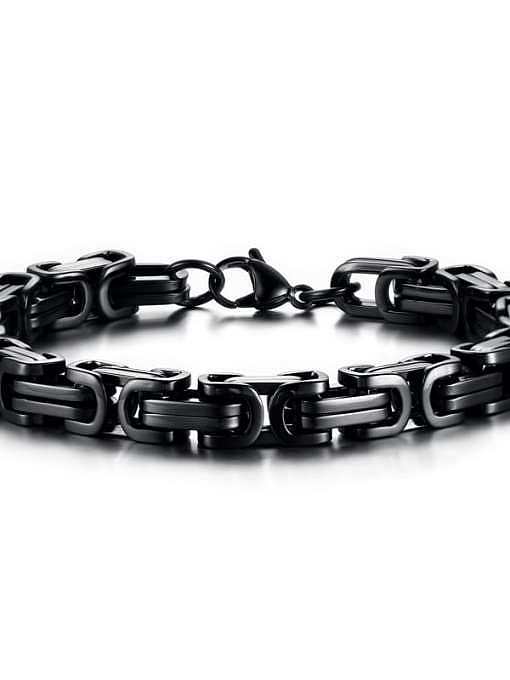 Bracelet à maillons minimalistes irréguliers en acier au titane