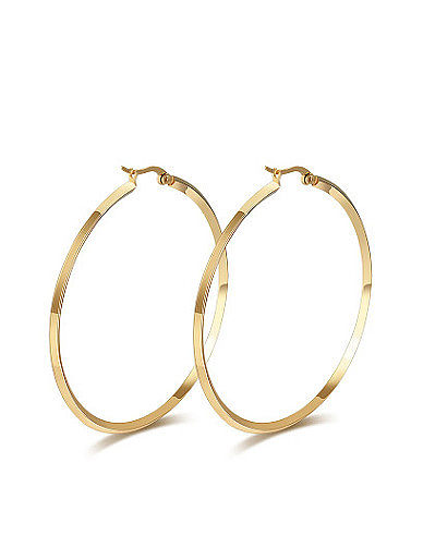 Fashio Round Shaped Gold Plated Titanium Drop Earrings