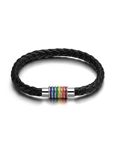 Bracelet en cuir artificiel poli multicolore