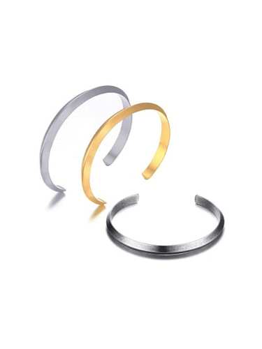 Titanium Steel Geometric Minimalist Cuff Bangle