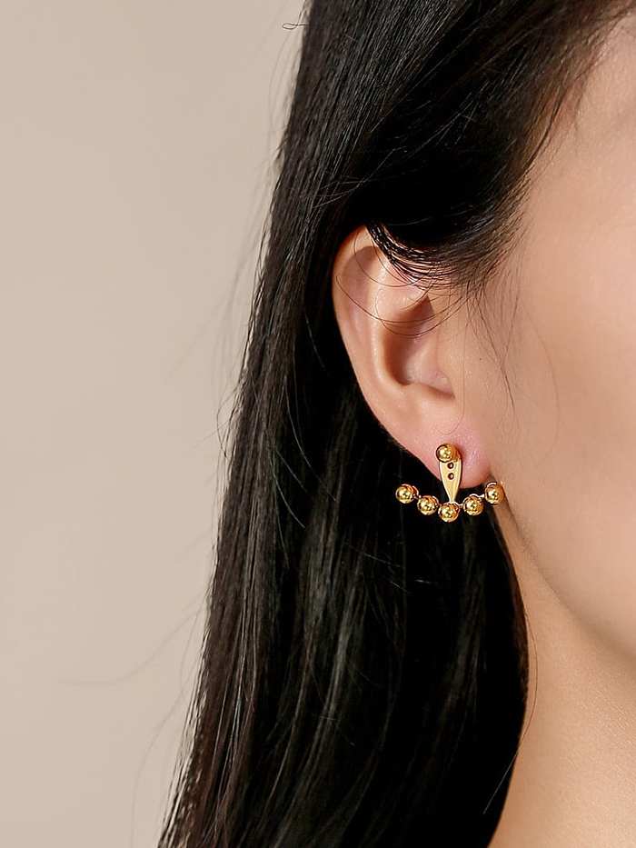 Boucles d'oreilles minimalistes géométriques en perle d'acier au titane