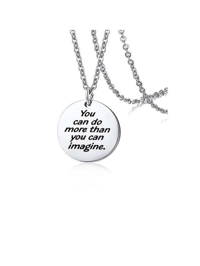Stainless Steel With Minimalist round card Necklaces