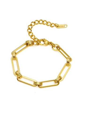 Bracelet à maillons minimalistes en acier au titane avec chaîne géométrique