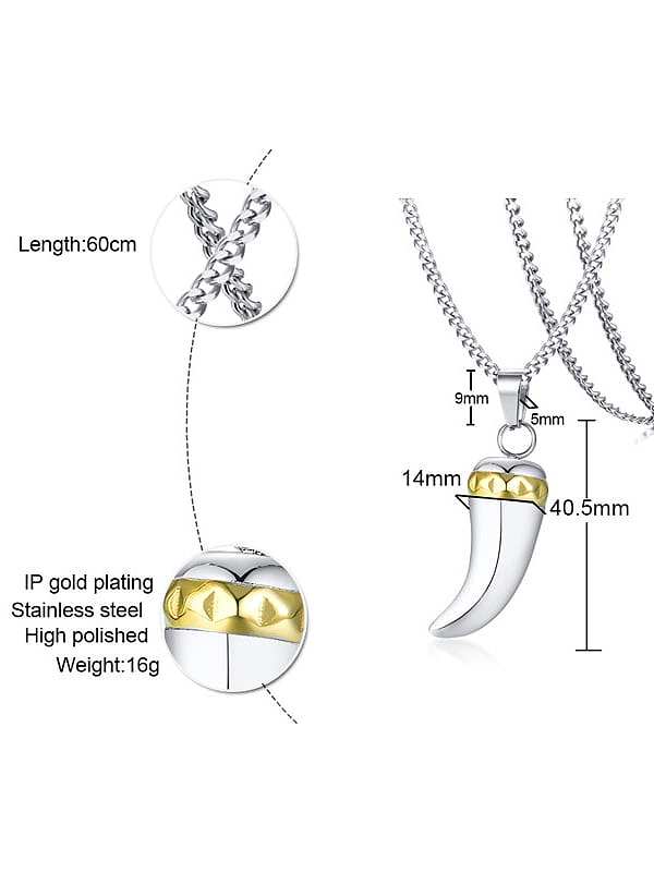 Stainless Steel With Platinum Plated Simplistic Irregular Spike Necklaces