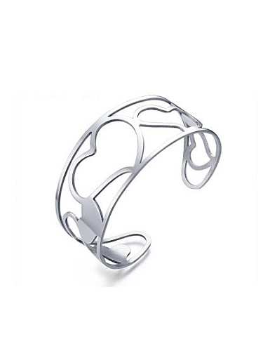 Open Design Hollow Heart Shaped Stainless Steel Bangle