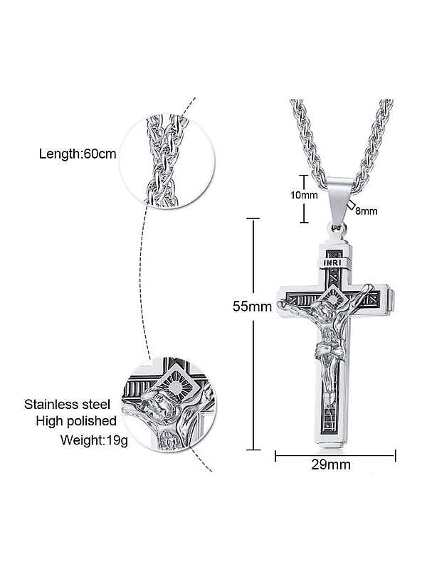 Stainless Steel With Two-color plating Personality Cross Necklaces