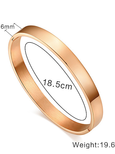 Fashionable Rose Gold Plated Geometric Titanium Bangle