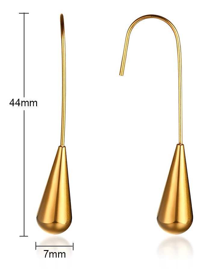 Titanium Steel Smooth Water Drop Minimalist Hook Earring