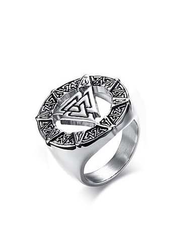 Fashionable Geometric Shaped Stainless Steel Men Ring