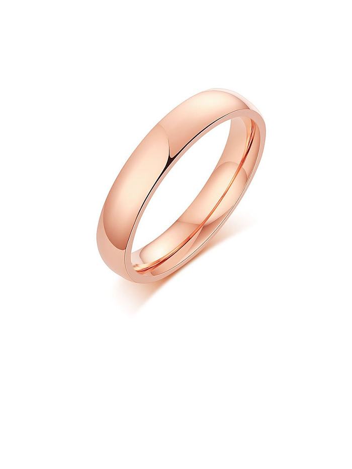 Stainless Steel With Rose Gold Plated Simplistic Round Band Rings