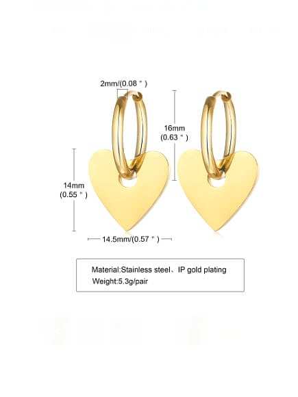 Brass Smooth Heart Minimalist Huggie Earring