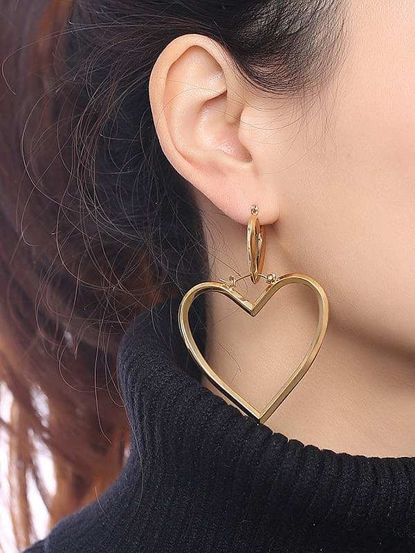 Stainless steel Hollow Heart Minimalist Single Earring