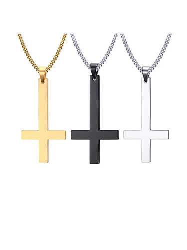 Edelstahl Kreuz Vintage religiöse Halskette