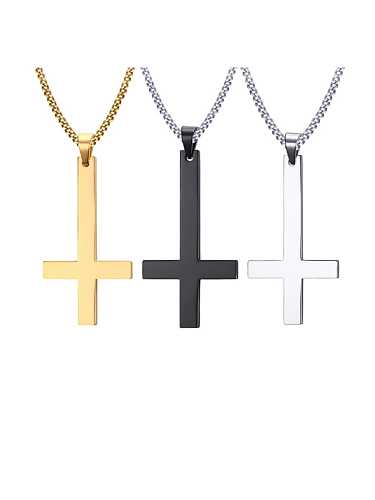 Collier Religieux Vintage Croix Acier Inoxydable