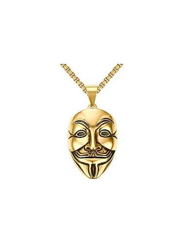 Personality Gold Plated Mask Shaped High Polished Pendant