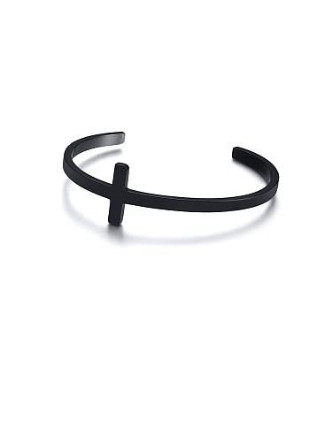 Stainless Steel With Gun Plated Simplistic Cross Bracelets
