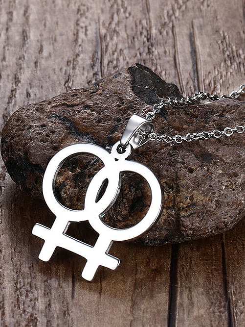 Delicate High Polished Geometric Shaped Stainless Steel Pendant