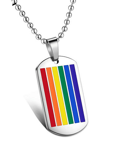 Collar minimalista de geometría de arco iris de titanio